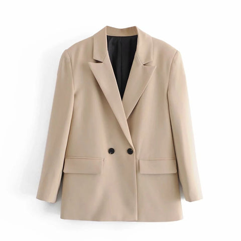 2022 Women Blazer Double-Breasted Long Sleeves Oversized Casual Lady Woman Blazer femme veste