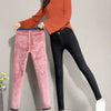 2022 Women Trousers Winter Warm Denim Jeans Pants Skinny Slim Fit Velvet Fleece Lined Thick Pencil Pant