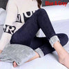 2022 Women Trousers Winter Warm Denim Jeans Pants Skinny Slim Fit Velvet Fleece Lined Thick Pencil Pant