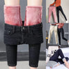 2022 Women Trousers Winter Warm Denim Jeans Pants Skinny Slim Fit Velvet Fleece Lined Thick Pencil Pant