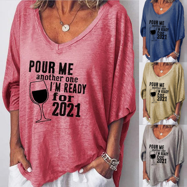 2023 Plus Size Women Letter Print Shirt Blouse Casual Summer Short Sleeve Loose Shirts Ladies Sexy V Neck Tops Blusa Streetwear