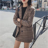 2022 Retro Plaid Blazer Set Single-breasted Jacket & Pencil Skirt 2 Pieces Skirt Suit Female Office Ladies Blazer Suit