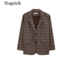 2022 Retro Plaid Blazer Set Single-breasted Jacket & Pencil Skirt 2 Pieces Skirt Suit Female Office Ladies Blazer Suit