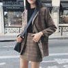 2022 Retro Plaid Blazer Set Single-breasted Jacket & Pencil Skirt 2 Pieces Skirt Suit Female Office Ladies Blazer Suit