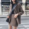 2022 Retro Plaid Blazer Set Single-breasted Jacket & Pencil Skirt 2 Pieces Skirt Suit Female Office Ladies Blazer Suit