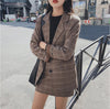 2022 Retro Plaid Blazer Set Single-breasted Jacket & Pencil Skirt 2 Pieces Skirt Suit Female Office Ladies Blazer Suit