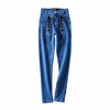 2022 Sexy Skinny Cross Lacing up High Waist Pencil Jeans Women Slim Fit Stretch Denim Pants Full Length Denim Tight Trousers
