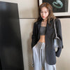 2022 Spring Autumn Temperament Black Loose Casual Design Sense Jacket Blazer Women's