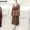 2022 Spring Autumn Korean Suit For Women Solid Casual Blazers Belt Female Blazer Coats Office Lady Single Breasted Blazer