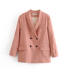2022 Spring Autumn Women Blazers Suits Doule Breasted Pink Blazer High Waist Skirt Office Lady Sets Two-piece Coat Suit