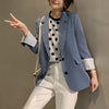 2022 Spring Blue Blazer Women Korean Style Casual Blazer Elegant Single Breasted Official Ladies Jacket