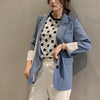 2022 Spring Blue Blazer Women Korean Style Casual Blazer Elegant Single Breasted Official Ladies Jacket