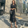 2022 Spring Korean Style Office Ladies Midi Mermaid Dress Women Chiffon Three Quarter Sleeve Bodycon Ruffles Party Dresses