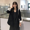 2022 Spring Summer Blazers Korean Chic Casual small Suit Women Loose black long-sleeved Suit Jacket g