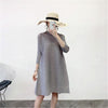 2022 Spring Turtleneck Women Dress Miyak Pleated Design Solid loose large size Female Knee-length Dress Tide