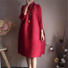 2022 Spring Turtleneck Women Dress Miyak Pleated Design Solid loose large size Female Knee-length Dress Tide