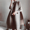 2022 Spring Turtleneck Women Dress Miyak Pleated Design Solid loose large size Female Knee-length Dress Tide