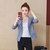 2022 Spring and Autumn Korean Elastic Denim Slim Short Coat Long Sleeve Beaded Jacket Female Zipper Jeans Suit Jacket K355