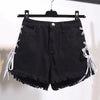 2022 Summer Demin Jeans Short Pants Women Washed Plus Size Casual Ladies Sexy Shorts Female Lace Up Bandage Shorts