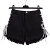 2022 Summer Demin Jeans Short Pants Women Washed Plus Size Casual Ladies Sexy Shorts Female Lace Up Bandage Shorts