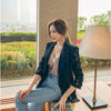2023 Summer Korean Lace Blazer Women's Commuting Double-breasted Sexy Lace Coat Notched collar Casual OL Outwear