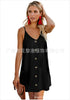 2023 Summer V-neck Button Sleeveless Sexy Suspender Beach Dress