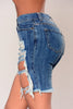 2022 Summer Women Big Hole Beggar Stretch Denim Shorts Ripped Distressed High Waist Demin Jeans Female Street Style Short Jeans
