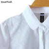 2023 Summer Women Workwear Short Sleeve Turn-down Collar Pleated Formal Shirt Bodysuit Blouse Gray Striped Body Shirts Plus Size