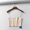 2022 Summer Women's Crop Top Sexy Elastic Cotton Camis sleeveless Short Tank Top Bar