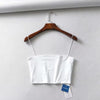2022 Summer Women's Crop Top Sexy Elastic Cotton Camis sleeveless Short Tank Top Bar