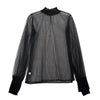 2023 Wanita Bordir Lentera Lengan Pullover Renda Voile Dasar Kemeja Wanita Musim Gugur Musim Dingin Slim Mengacak-acak Mesh Kasa Renda Blus Tops