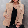 2022 Winter New Fashion Women Gray Blazers Work Office Lady Suit Slim Business Female Blazer Coat