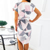 2022 Women Midi Party Dresses Geometric Print Summer Boho Beach Dress Loose Batwing Sleeve Dress Vestidos Plus Size