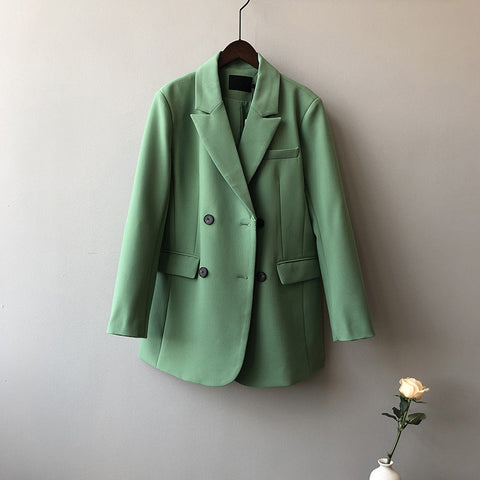 2022 Women Spring Blazer Coat Turn Down Collar Long Sleeve Vintage Coat Casaco Feminino Tops For Women Elegant Coat Outerwear