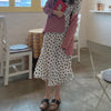 2023 Women Summer Long Dresses Short Sleeve Bow Tie A Line Flower Floral Print Flhjlwoc Korean Japanese Style Ruffled Dress 4327