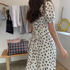 2023 Women Summer Long Dresses Short Sleeve Bow Tie A Line Flower Floral Print Flhjlwoc Korean Japanese Style Ruffled Dress 4327