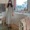 2023 Women Summer Long Dresses Short Sleeve Bow Tie A Line Flower Floral Print Flhjlwoc Korean Japanese Style Ruffled Dress 4327