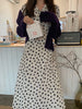 2023 Women Summer Long Dresses Short Sleeve Bow Tie A Line Flower Floral Print Flhjlwoc Korean Japanese Style Ruffled Dress 4327