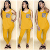 2023 Women Two Pieces Sets Summer Tracksuits Sleeveless O-Neck Tops+Pants Suit Sporty Fitness Leopard Outfits 2 Pcs Street G8221