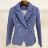 2022 Women's Blazer Thick Fabric Double-breasted Silver Button Slim White Black Blue Khaki Office Ladies Blazer Jacket Women