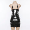2022 Women's Leather Short Dress Bodycon Soft Faux Leather Night Club Dress Sexy Slim Retro Short Mini Dress vestido de festa
