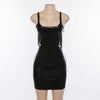 2022 Women's Leather Short Dress Bodycon Soft Faux Leather Night Club Dress Sexy Slim Retro Short Mini Dress vestido de festa