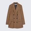 2022 ZA Brown Double Breasted Blazer For Women Brand Autumn  Long Sleeve Pockets Coats Office Wear Casual Tops Coat Jackets