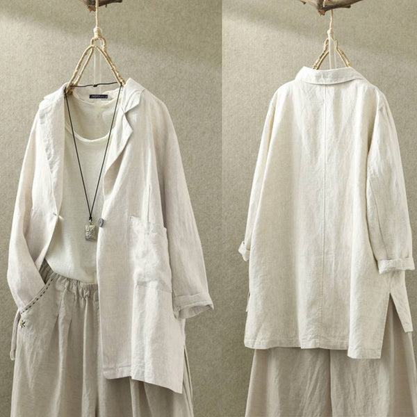 2022 Women's Blazers Stylish Solid Cardigans Button Coats Blusas Female Lapel Work Tunic Casual Outwear Plus Size Shirts