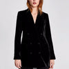 2023 autumn Blazer Women Velvet Suit Slim office lady v-neck double breasted small suit