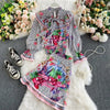 2022 autumn French girly wear suit sweet fresh beauty shirt fishtail skirt two-piece skirt