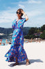 2022 cotton Thai holiday V-neck cardigan bandage dress printed beach skirt