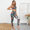 2023 hirigin Women Floral Tracksuits Sport Sets Summer Female Gym Fitness 2Pcs Vest Bra High Waist Leggings Women Outfits