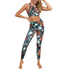 2023 hirigin Women Floral Tracksuits Sport Sets Summer Female Gym Fitness 2Pcs Vest Bra High Waist Leggings Women Outfits