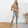2023 hirigin Women Floral Tracksuits Sport Sets Summer Female Gym Fitness 2Pcs Vest Bra High Waist Leggings Women Outfits